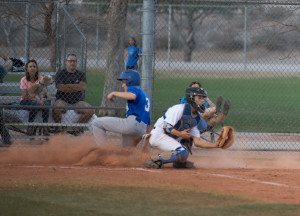 Trevor Kerber not only scores for the baseball team, above, he also scored the prestigious Dorrance Scholarship.