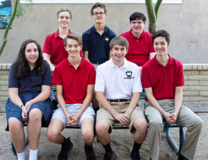 Front row from left: Jacqueline Kirk, Alexander Wait, Steven Veenstra and Alec Mitchell. Top row: Zane Pautzke, Peter Surin and Bryce Klassen.