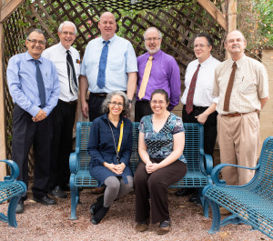 Seated from left: Dr. Salcido and Dr. Wallington. Standing from left: Dr. Cardoso, Dr. Wolfe, Dr. Porter, Dr. Hickernell, Dr. Riesbeck and Dr. Evans.