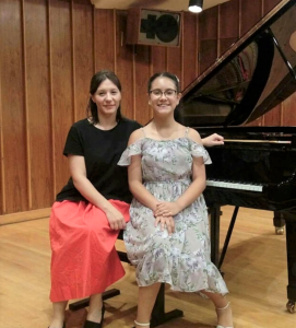 Karen Andrade and her piano teacher Mrs. Svetlana.