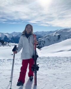 Aimee loves to ski in the Alps.