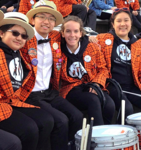 Emma plays percussion in the Princeton marching band.