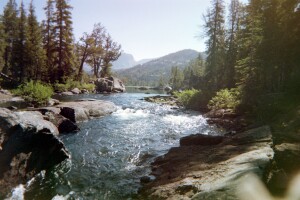 Dr. Evans loves to fish the Wind River trout stream.